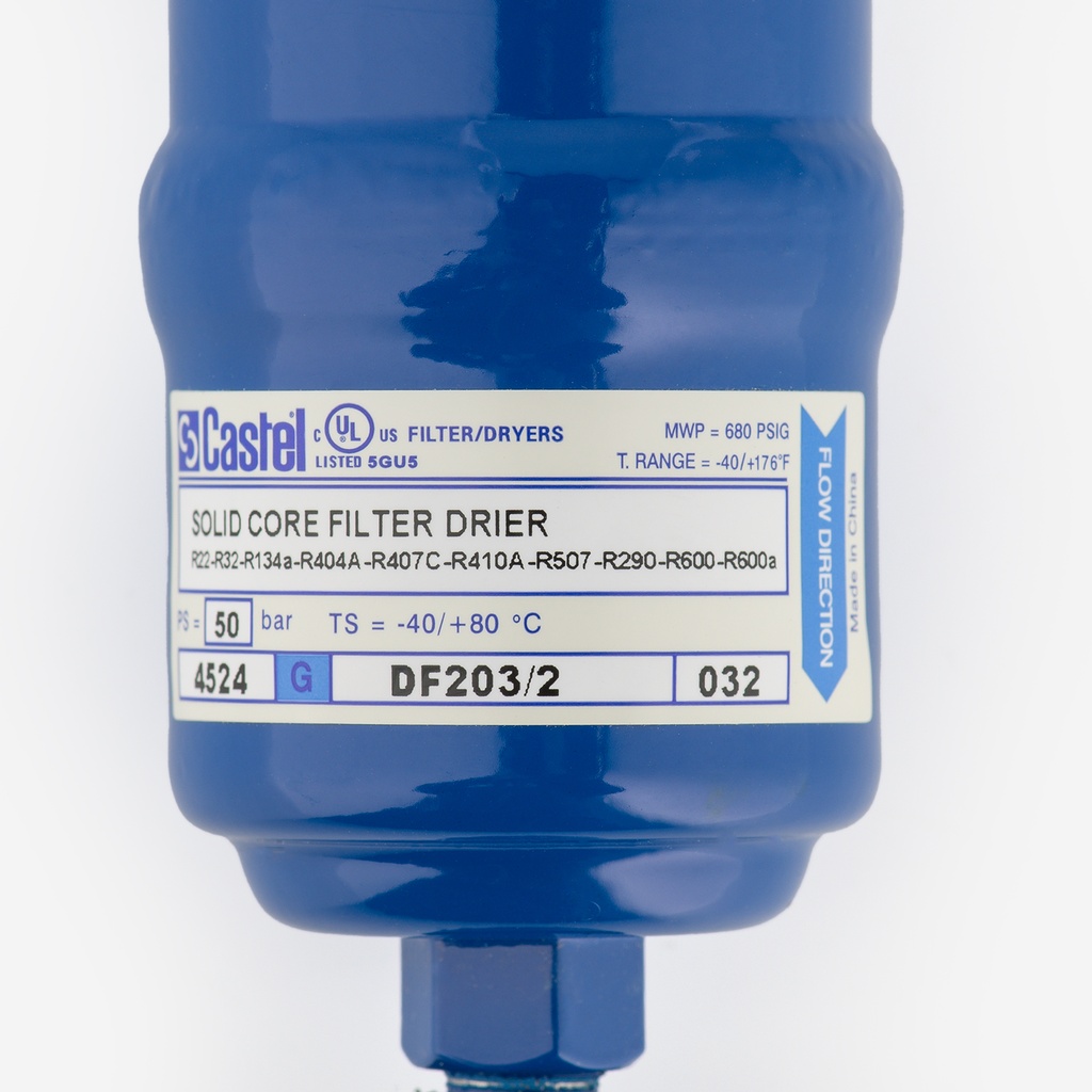 Anti-Acid Solid Core Filter Drier polyhedra DF203/2 1/4"Flare (032)