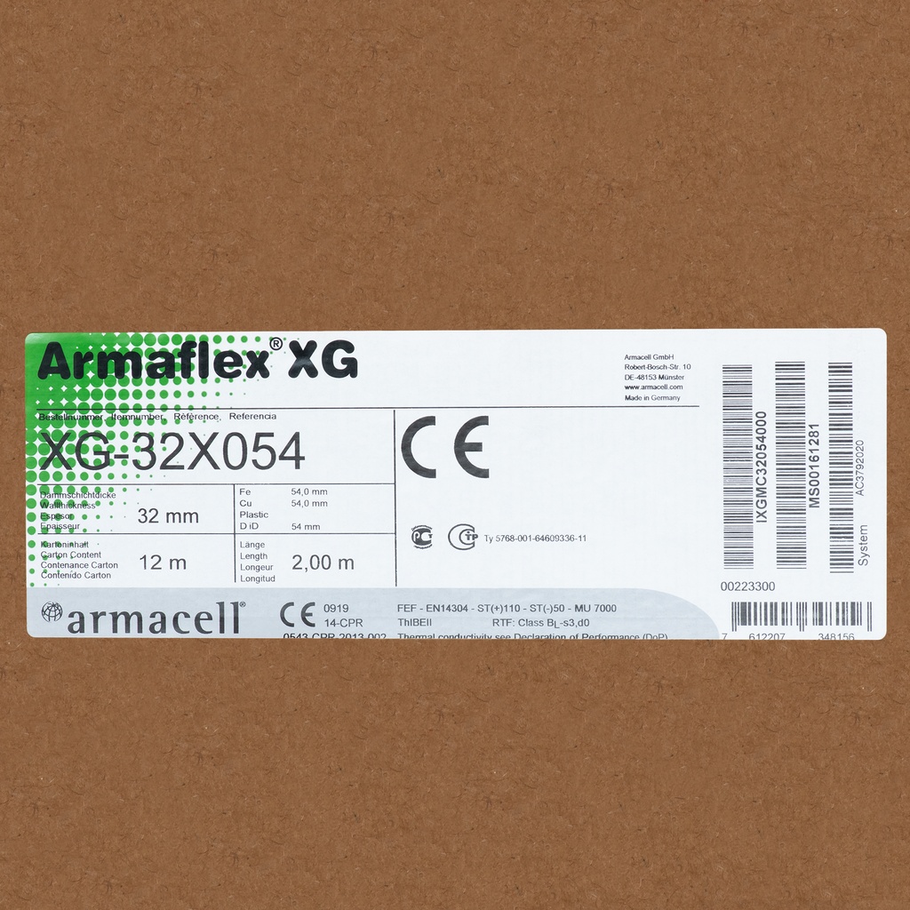 Insulation tube 32mm x 28mm (2m) Armaflex XG (box:12m/6pcs)