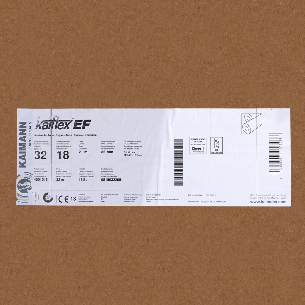 Insulation tube 32mm x 18mm (2m) (box: 32m/16kpl)