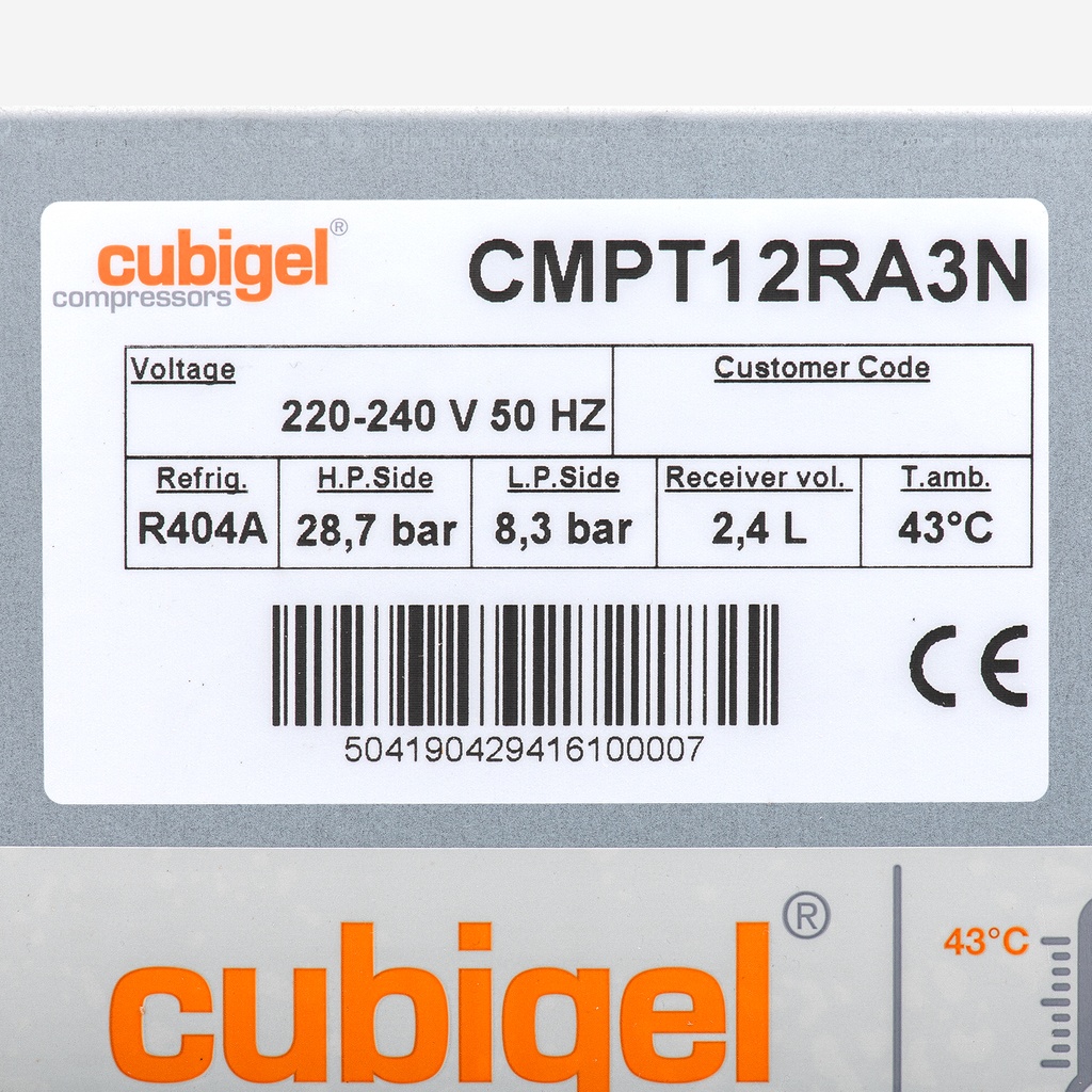 Condensing unit CMX21FB3N 12,10cm³ R404A -10/+32°C 1113W HBP 230V