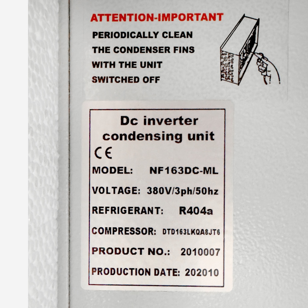 Condensing unit Coolent NF163DC-ML INV -30C 0,32-1,11kW R404A 400V