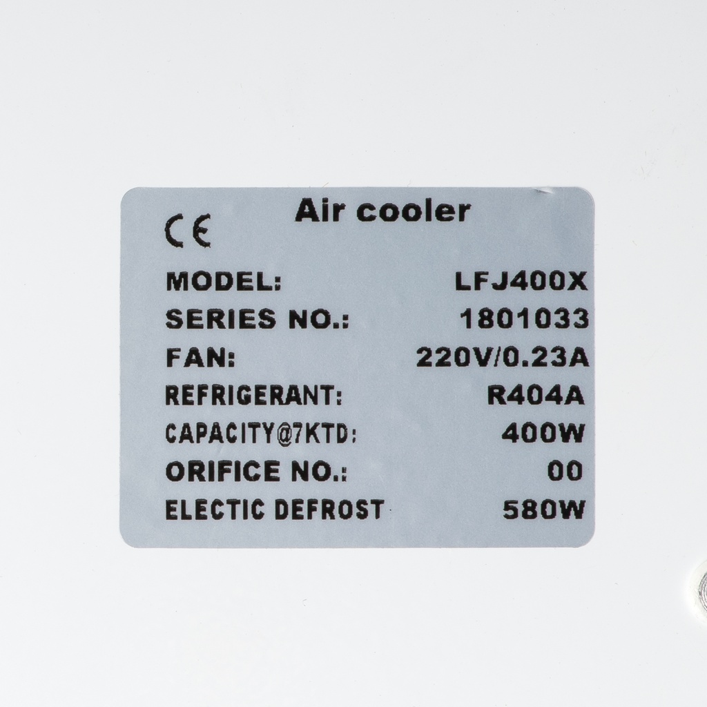 Evaporator Coolent LFJ400X 0,50kW -8°C/dt8 R404A 6mm electric defrost