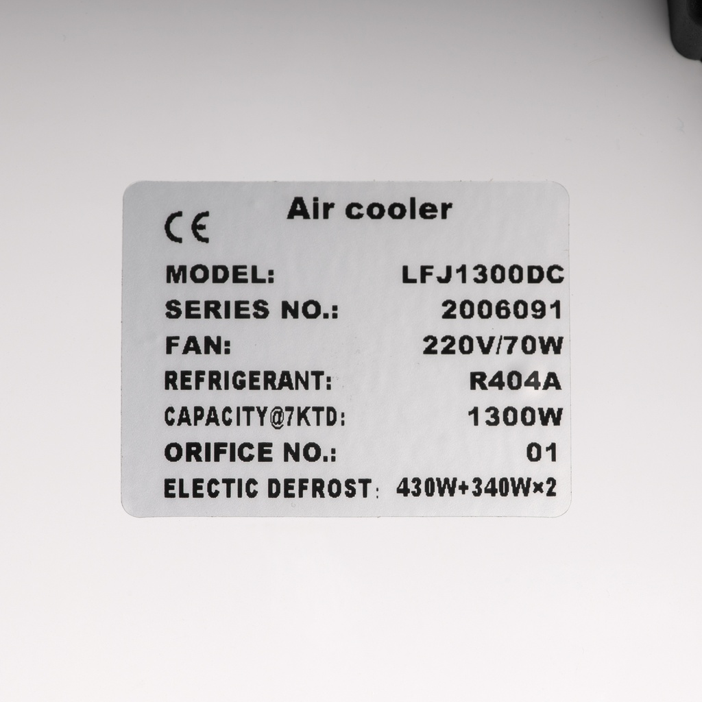 Evaporator CoolentLFJ1300DC EVD 1,30kW -25°C/dt7 R404A 6mm electric defrost