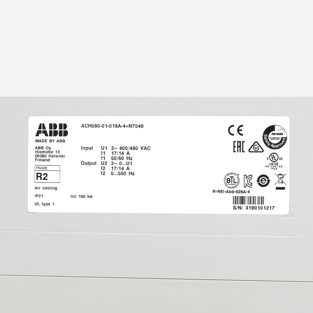 ABB inverter+panel ACH580-01-017A-4