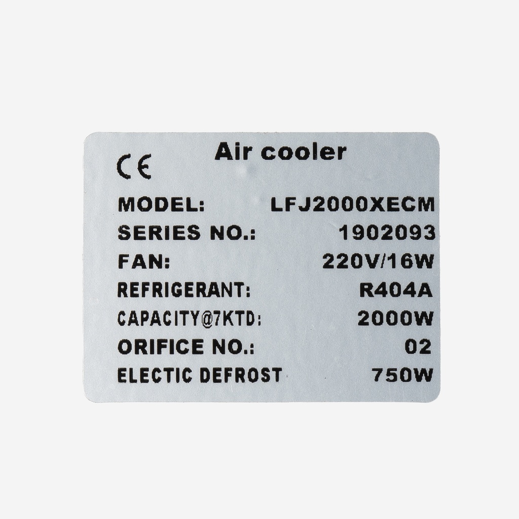 Evaporator Coolent LFJ2000XECM EVD 2,30kW -8°C/dt8 R404A 6mm electric defrost