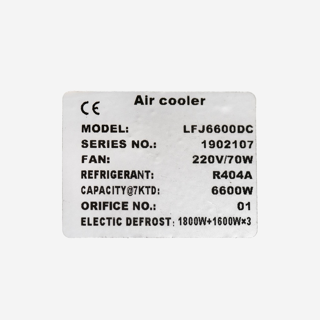 Evaporator Coolent LFJ6600DC EVD 6,40kW -25°C/dt7 R404A 8mm electric defrost