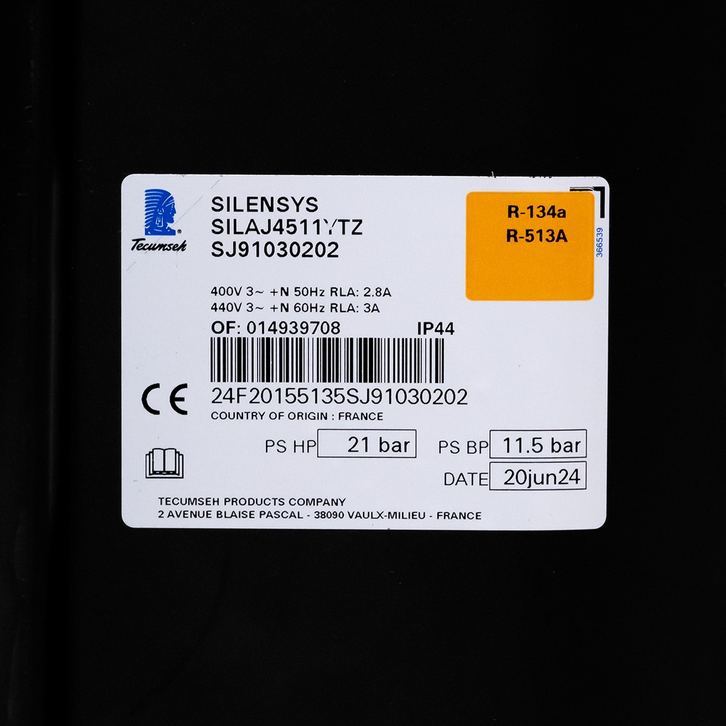 Condensing unit Silensys SILAJ4511YTZ R134A 1650W -10/+32°C HBP 400V