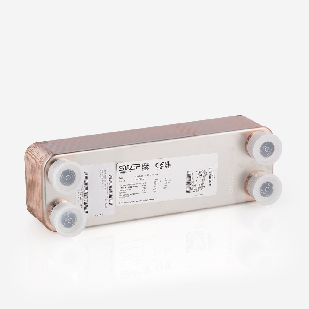 Plate heat exchanger Swep B16Hx30/1P-SC-S 4x1 1/4"