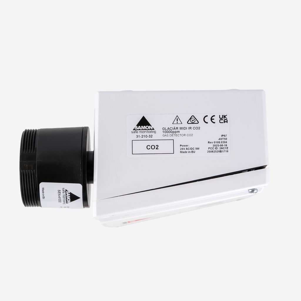 Gas detector Glaciär Midi IR CO₂ 10000ppm 15.. 24VDC; 24VAC/DC, máx. 4 W , 170mA @24VDC 31-210-32