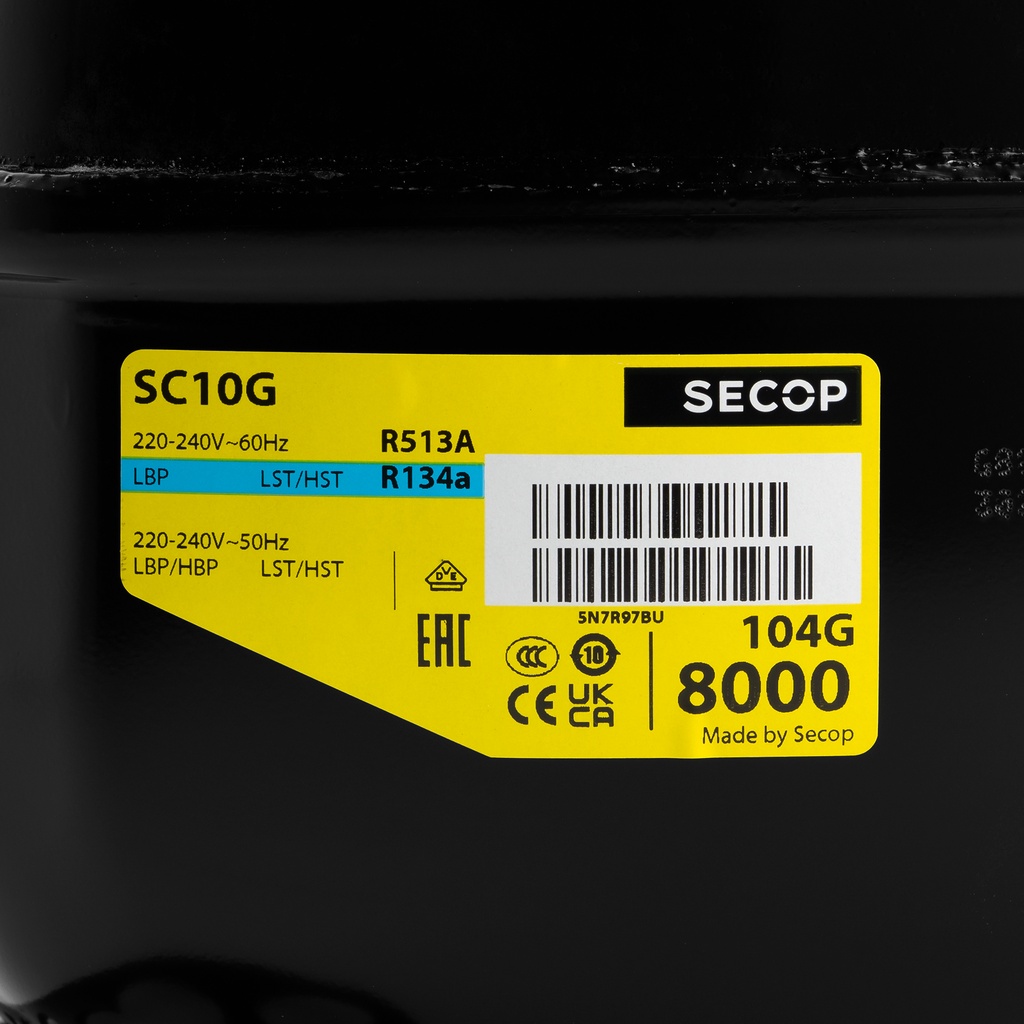 Compressor SC10G 104G8000 10,29cm³ R134A LBP/HBP 230V 