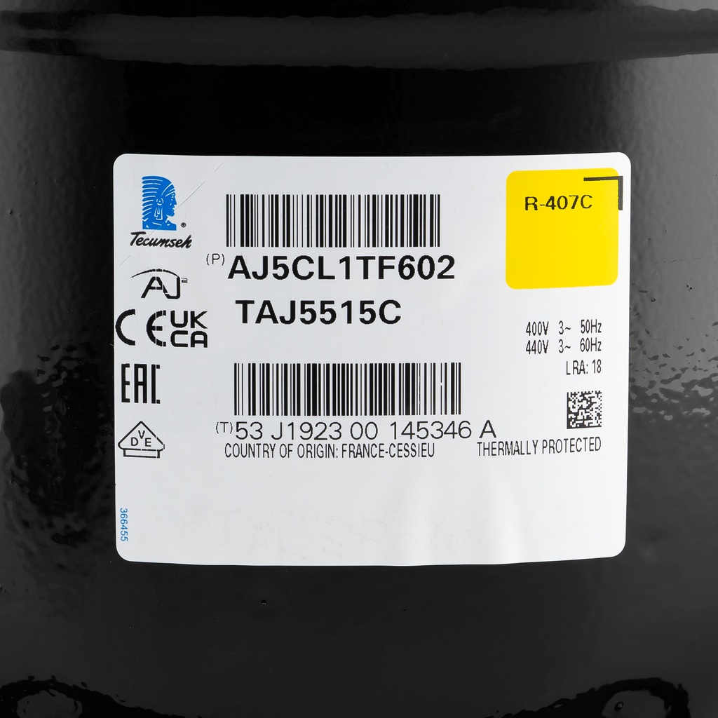 Compressor TAJ5515C 25,93cm³ R407C AC 400V (brazed)