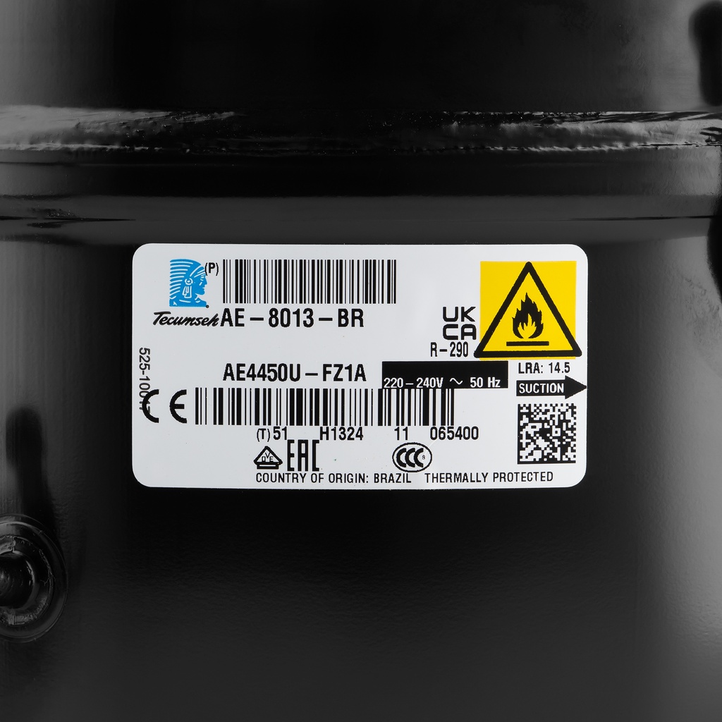 Compressor AE4450U-FZ1A, 10,33cm³ R290, HBP, 230V, 50 Hz