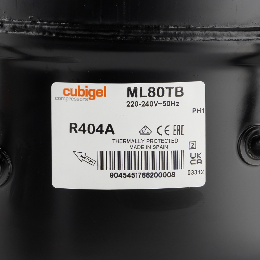 Compressor ML80TB 7,57cm³ R404A HMBP 230V 3/8HP