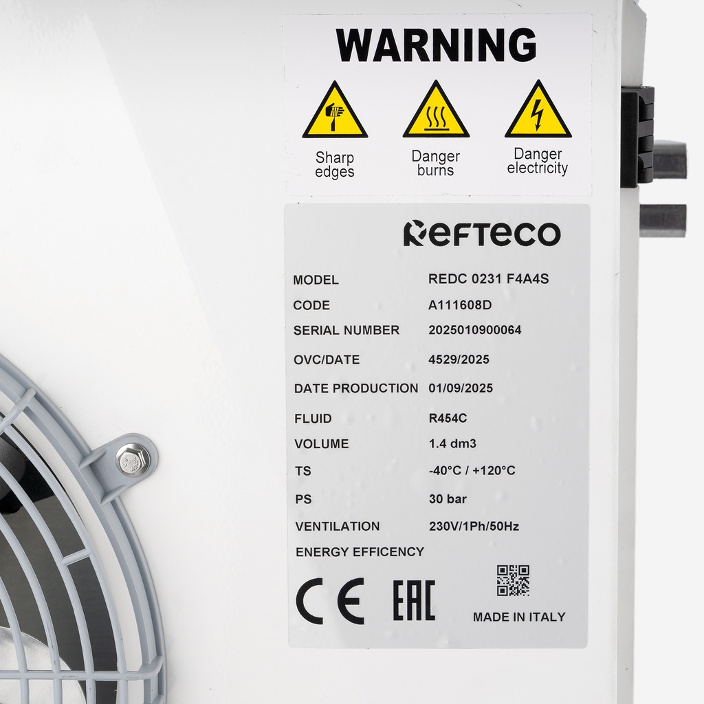Evaporator Refteco REDC 0231 F4A4S 0,9kW Dt8K, R454C