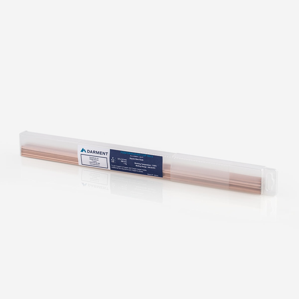 Fosforikupari AG 5 - 3x3 x 500mm, neliö, 1kg muovipaketissa