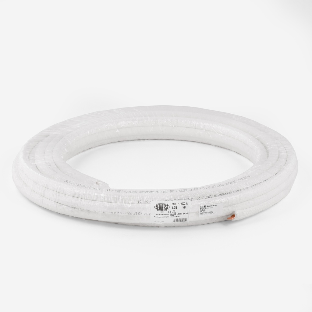 Kuparikieppi eristetty Zetaesse 1/2" x 0.8mm - 25m, 9mm eriste