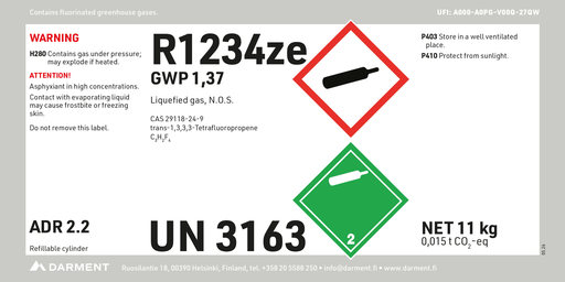 Refrigerant R1234ze