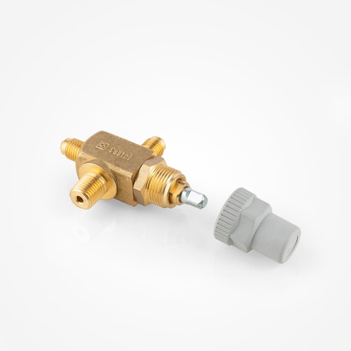 [D03031120] Receiver shut off valve 1/4"SAE x 1/4" NPT + 1/4"SAE