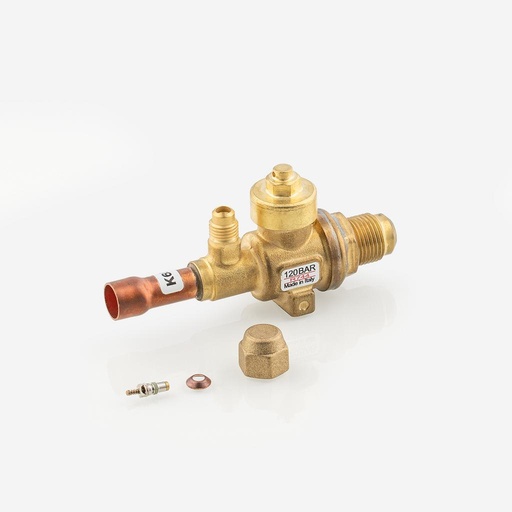 [D03251031] Ball valve 1/2"-ODS 1/2"-SAE CO2 REF1.1.S.A.K12.2.F12 K65+schrad.
