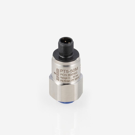 [E05011177] Pressure transducer 0-50bar Emerson PT5N-50M 4-20mA (805353), 1/4" SAE-F
