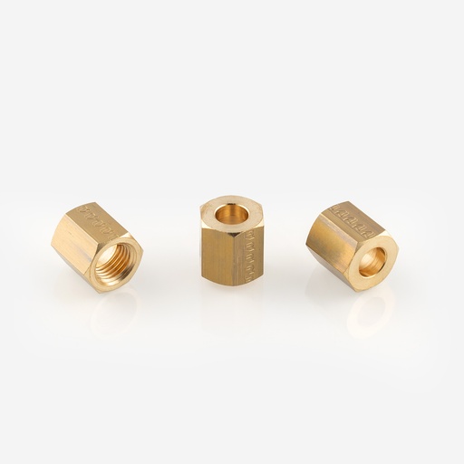[F12011095] Laippaosat lyhyt mutteri 1/4" SAE DN2 (16mm-pituus)