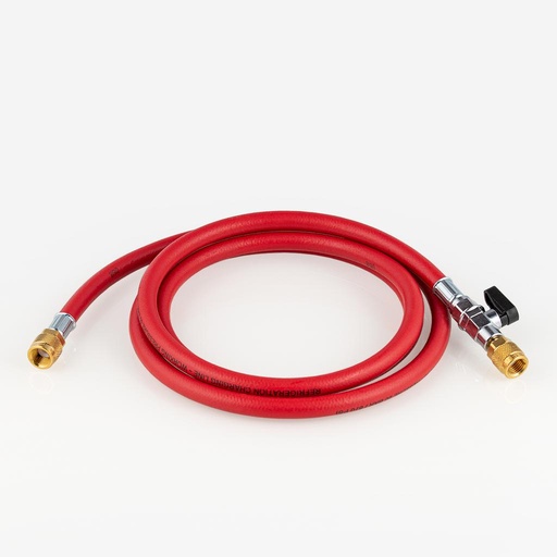 [J02031032] Service hose 1/4" - 1/4" + valve 1,8m Refco CA-CL-72 (red)