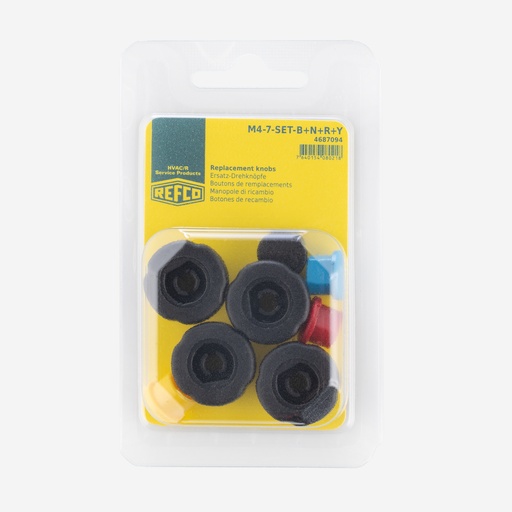 [J02431019] Refco mittarisarjan nupit 4kpl   (pun,sin,kelt,musta)