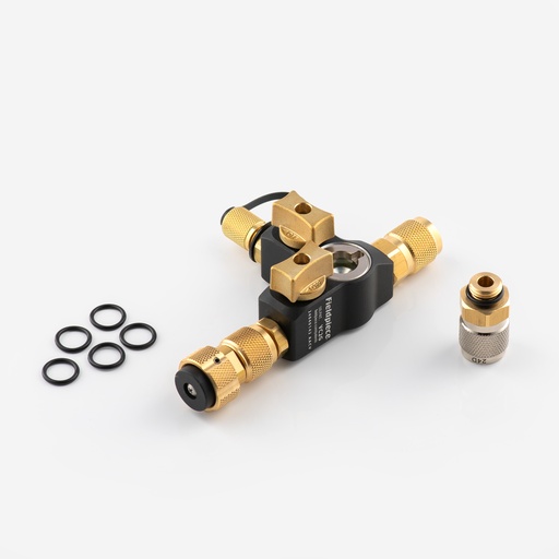 [J03020005] Neulaventtiilin vaihtotyökalu Fieldpiece VC2GE (1/4" & 5/16") + nestelasi + tupla venttiili