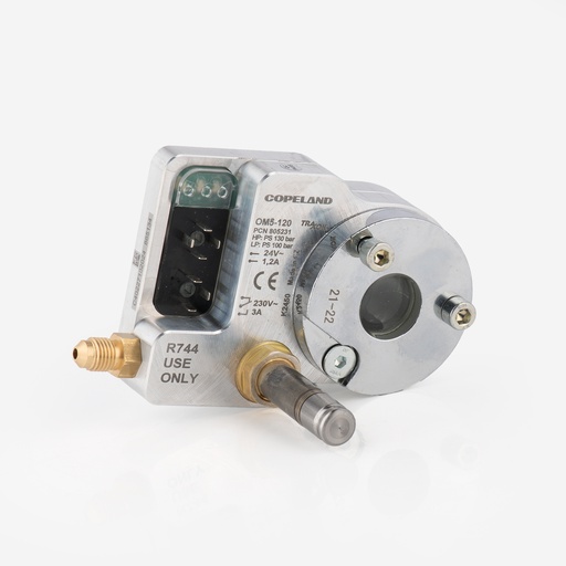 [D07070017] Öljynannostelija elektroninen OM5-120 130bar, R744, 24VAC, rele 230V (805231), Emerson