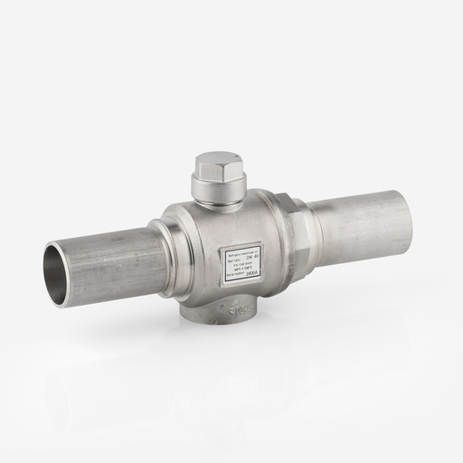[D03250002] BV21YD40X0100 ball valve 2-way for R744 Y-type DN40 with OD stainless steel connections, A2