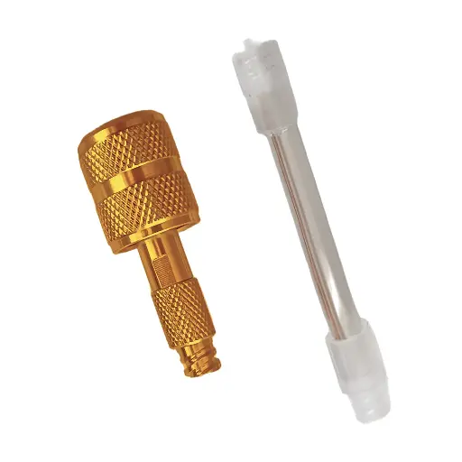 [J04030006] SMART HVACR 5/16" connector with flexible plastic extension, suitable for use with 8 ml syringes and cartridges.